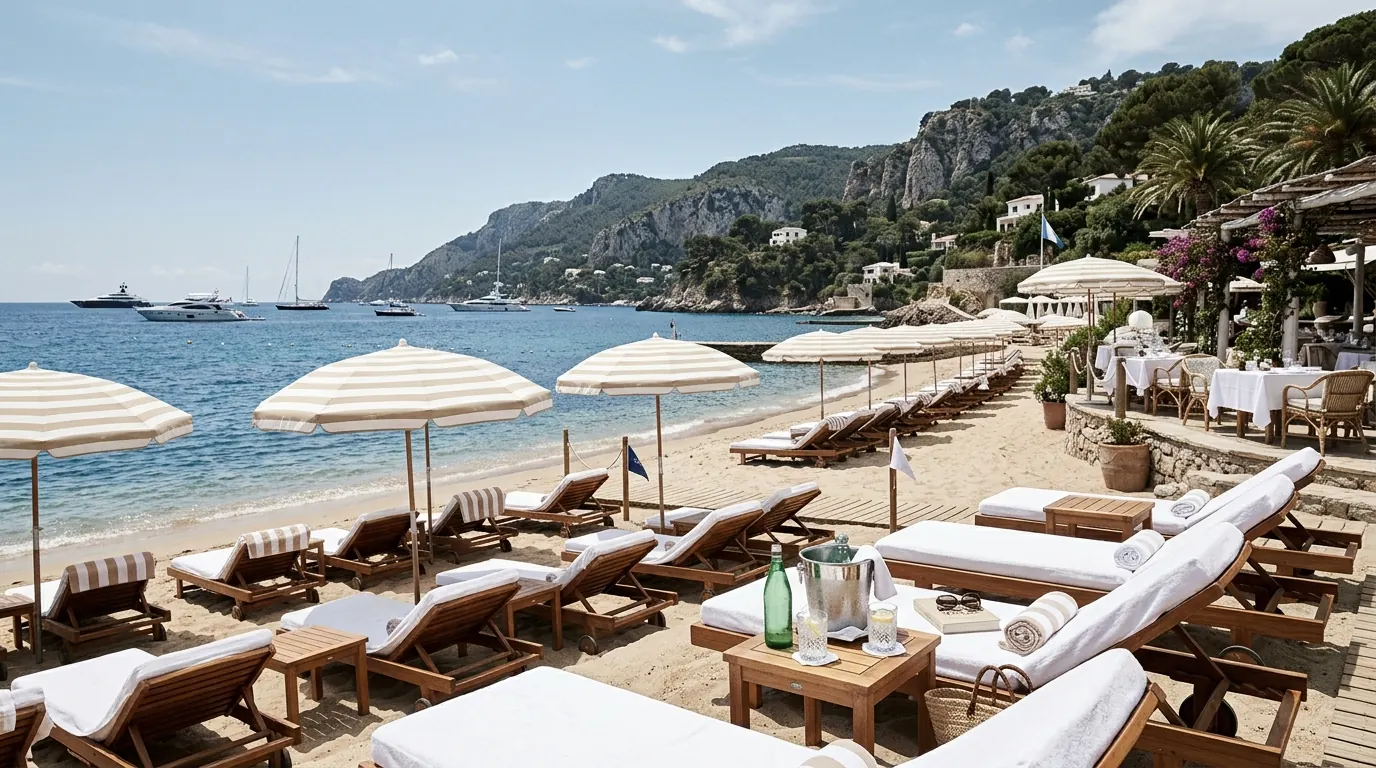 Beach club on the French Riviera