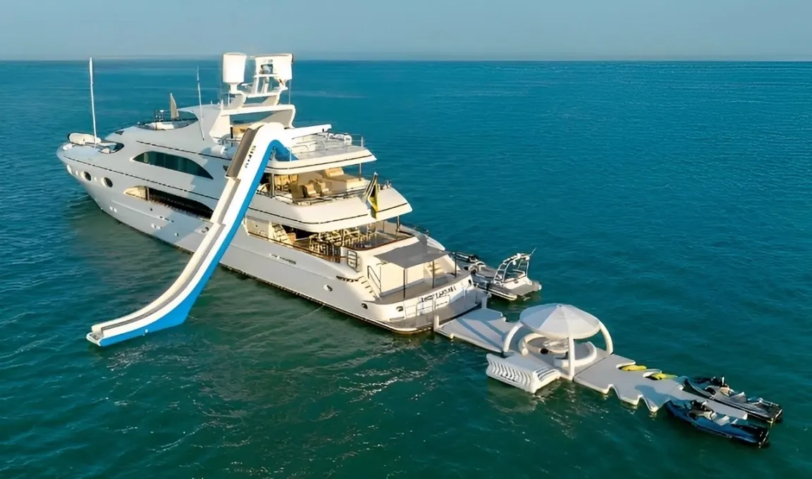 166 Trinity crewed charter yacht at Island Gardens Marina, Miami