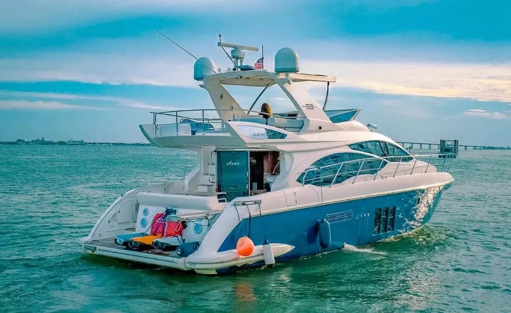 55 Azimut IV crewed charter yacht at Venetian Marina & Yacht Club, Miami Beach