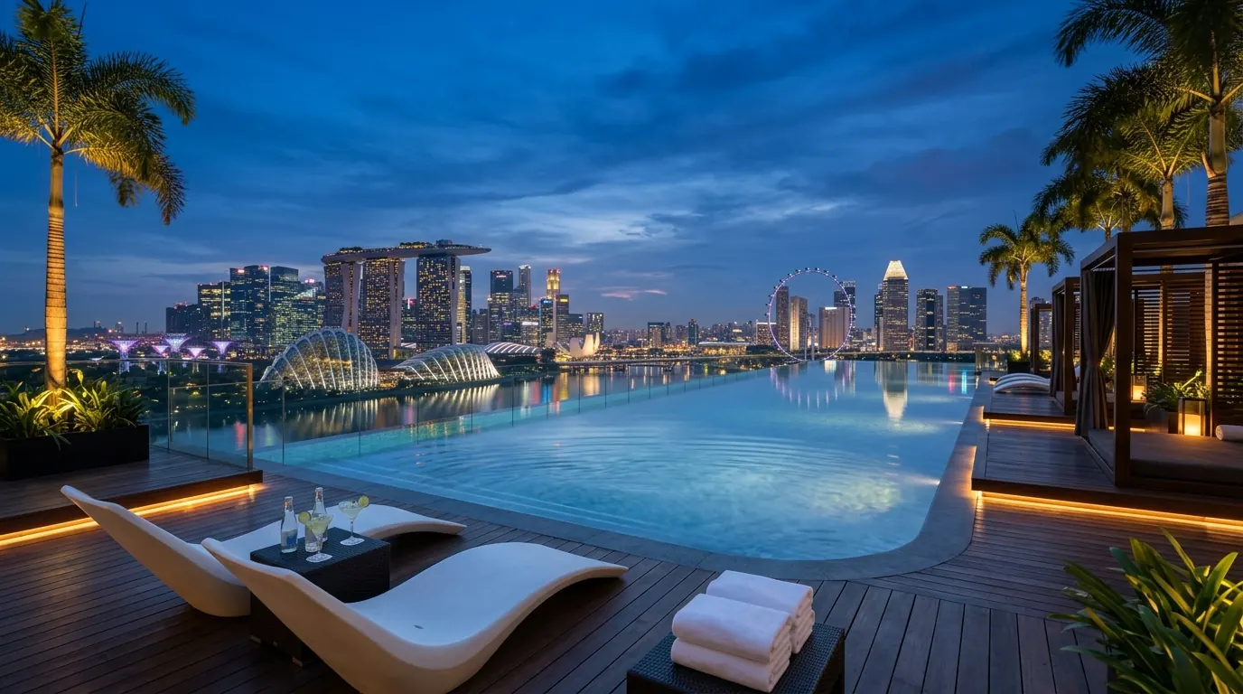 Rooftop infinity pool in Singapore