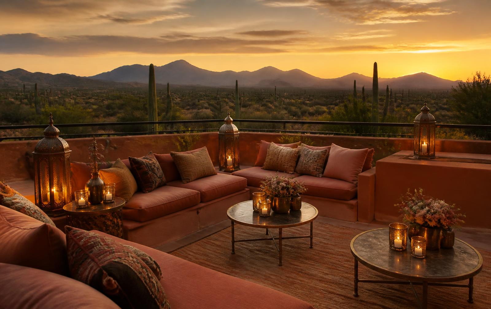 Rooftop dining terrace with a view, representing Scottsdale rooftop restaurants